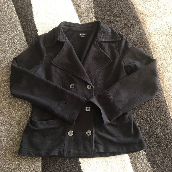 Guess Jackets & Blazers - Guess Black blazer/peacoat with hoodie